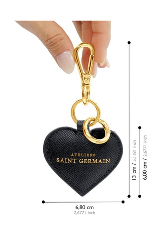 Porte-clés en cuir Paris Love - Noir et doré