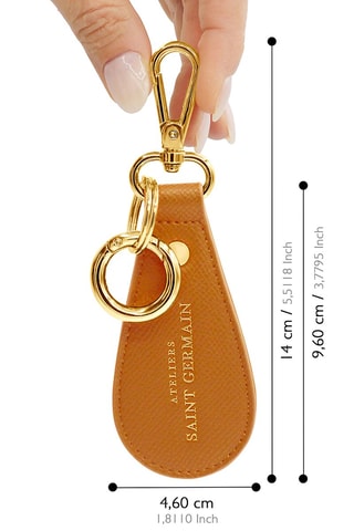 Porte-clés en cuir Dream Paris - Marron et doré