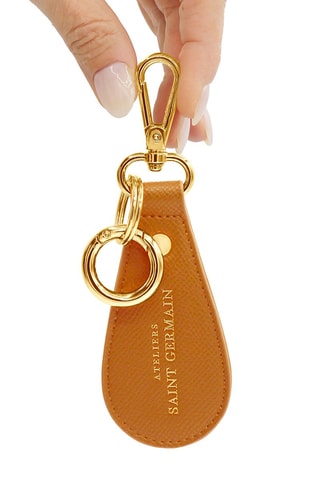 Porte-clés en cuir Dream Paris - Marron et doré