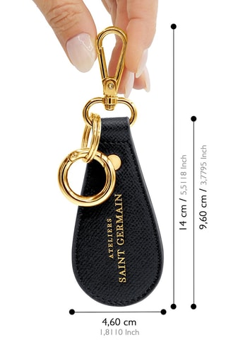 Porte-clés en cuir Dream Paris - Noir et doré