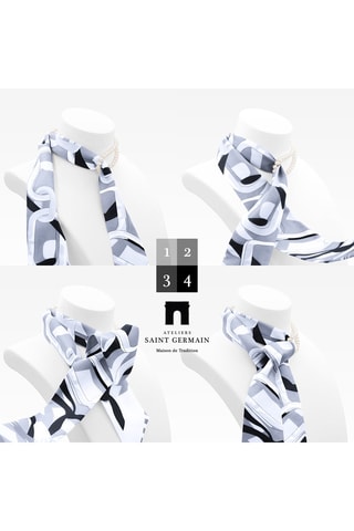 Ensemble foulard et rang de perles de culture