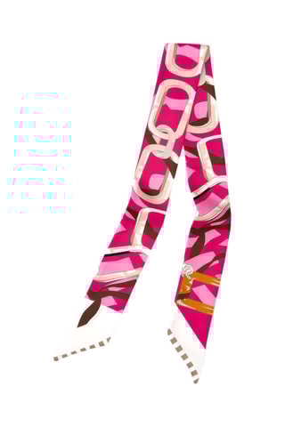 Foulard Chic Twill - Blanc, marron et rose