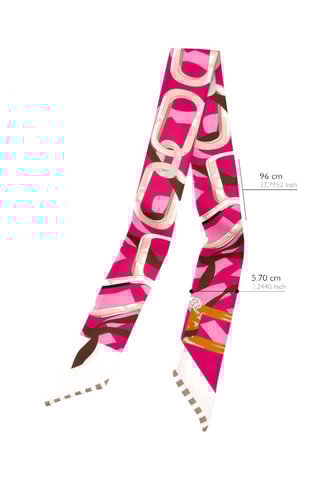 Foulard Chic Twill - Blanc, marron et rose