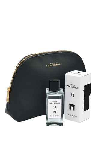 Ensemble trousse de toilette en cuir Thonon et N°13 Ateliers Saint Germain - Eau de parfum 100 ml