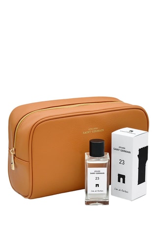 Ensemble trousse de toilette en cuir Saint Amand et N°23 Ateliers Saint Germain - Eau de parfum 100 ml