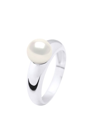 Bague Or blanc et perle de culture d'eau douce