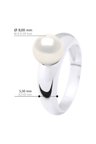 Bague Or blanc et perle de culture d'eau douce