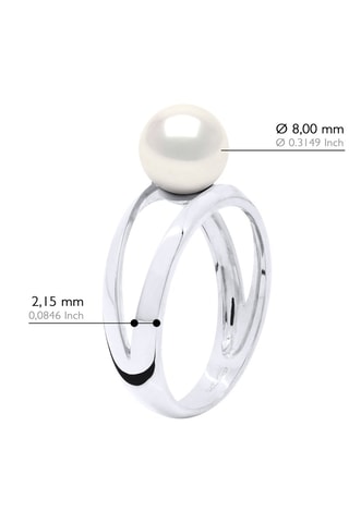 Bague Or blanc et perle de culture d'eau douce