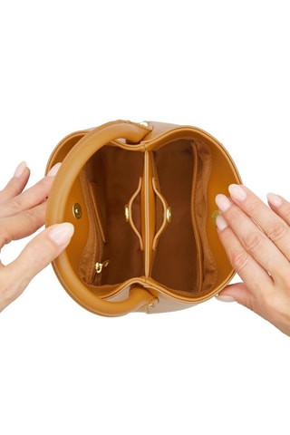 Sac seau en cuir vegan Auteuil - Marron