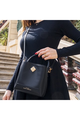 Sac seau en cuir vegan Auteuil - Noir