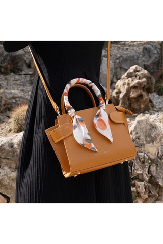 Sac à main en cuir vegan Passy - Marron