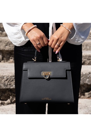 Sac à main en cuir vegan Cannes - Noir