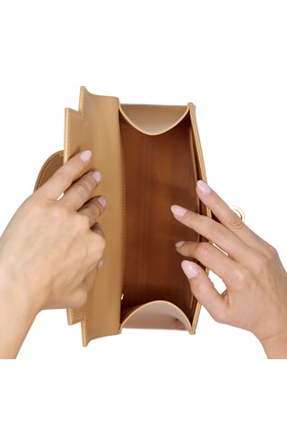 Sac à main en cuir vegan Cannes - Beige