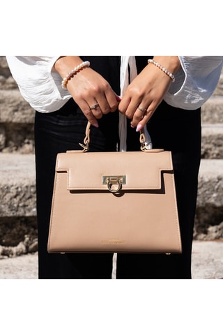 Sac à main en cuir vegan Cannes - Beige