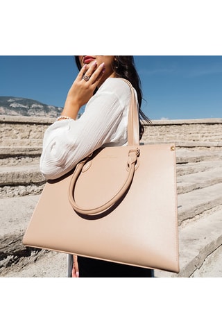 Sac à main en cuir vegan Cabourg - Beige
