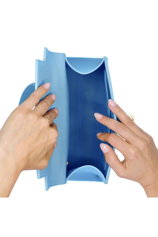 Sac à main en cuir Cannes - Bleu