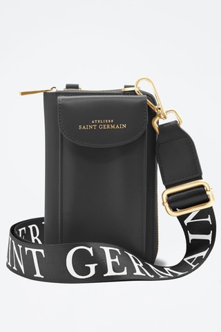 Pochette de téléphone en cuir - Noir