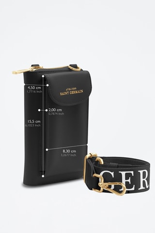 Pochette de téléphone en cuir - Noir