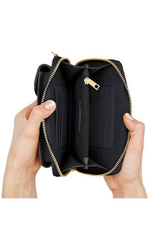 Pochette de téléphone en cuir - Noir