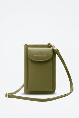 Pochette de téléphone en cuir - Vert