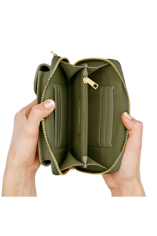 Pochette de téléphone en cuir - Vert