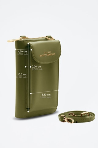Pochette de téléphone en cuir - Vert