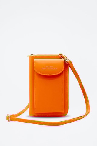Pochette de téléphone en cuir - Orange