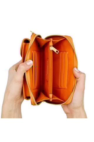 Pochette de téléphone en cuir - Orange