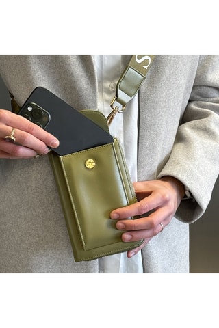 Pochette de téléphone en cuir - Noir