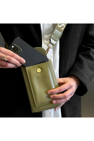 Pochette de téléphone en cuir - Noir