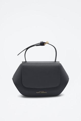 Sac bandoulière en cuir vegan Saint-Germain - Noir