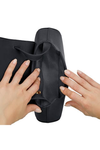 Sac bandoulière en cuir vegan Saint-Germain - Noir