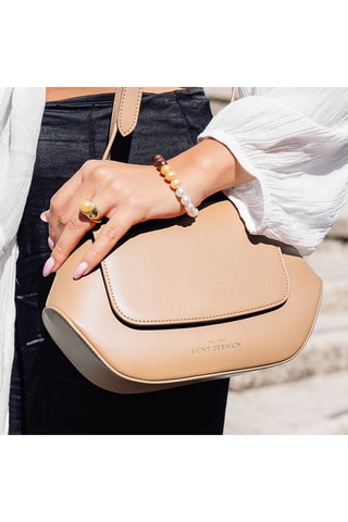 Sac bandoulière en cuir vegan Saint-Germain - Beige