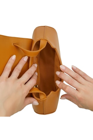 Sac bandoulière en cuir vegan Saint-Germain - Marron