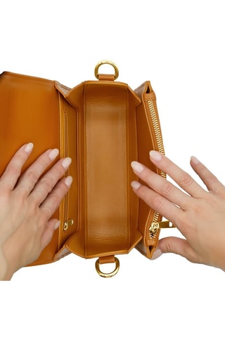 Sac bandoulière en cuir vegan Saint-Cloud - Marron
