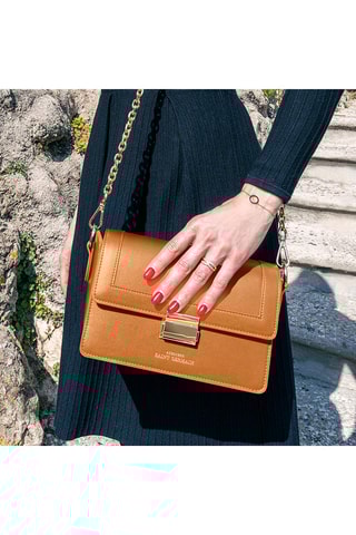 Sac bandoulière en cuir vegan Saint-Cloud - Marron