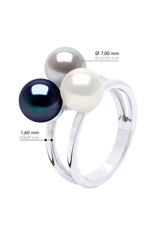 Bague Argent et perles de culture d'eau douce