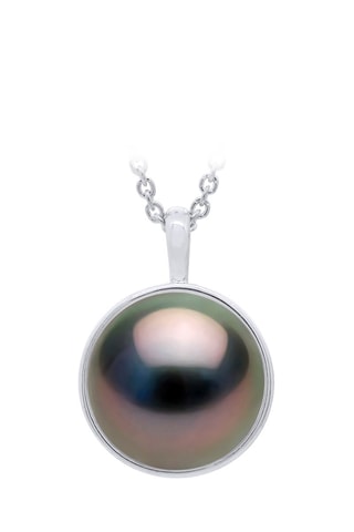 Collier Or blanc et perle de culture de Tahiti