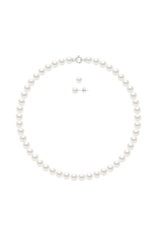 Parure Or blanc et perles de culture