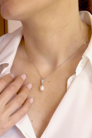 Collier - Argent, perle de culture et nacre