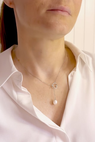 Collier - Argent plaqué et perle de culture