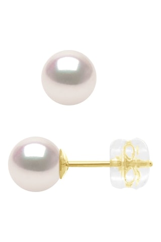 Puces Or jaune et perles de culture