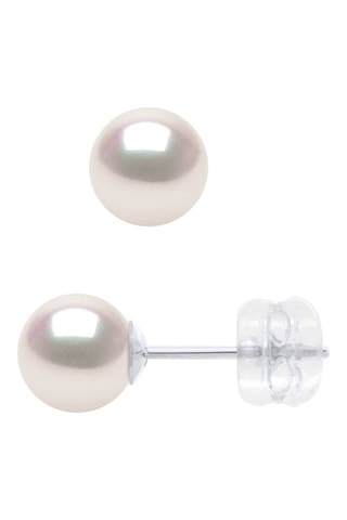 Puces Or blanc et perles de culture