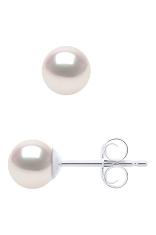 Puces Or blanc et perles de culture