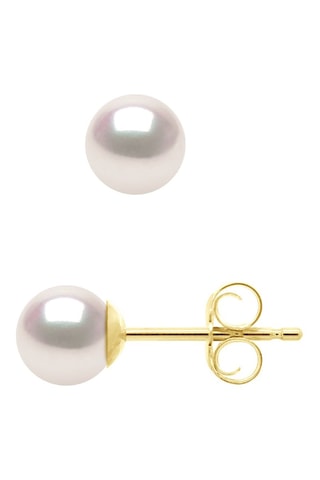 Puces Or jaune et perles de culture