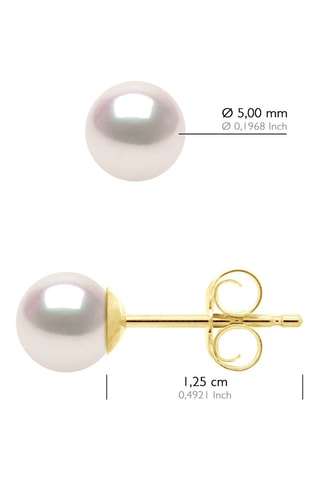 Puces Or jaune et perles de culture