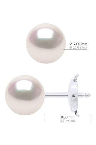 Puces Or blanc et perles de culture