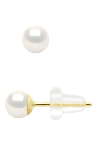 Puces Or jaune et perles de culture