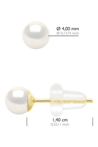 Puces Or jaune et perles de culture
