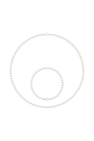 Parure Or blanc et perles de culture
